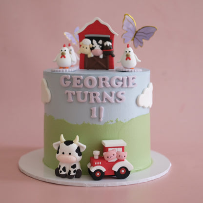 Farm Barnyard Cake