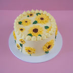 You're The Sunflower | Vintage Round Doodle Cake