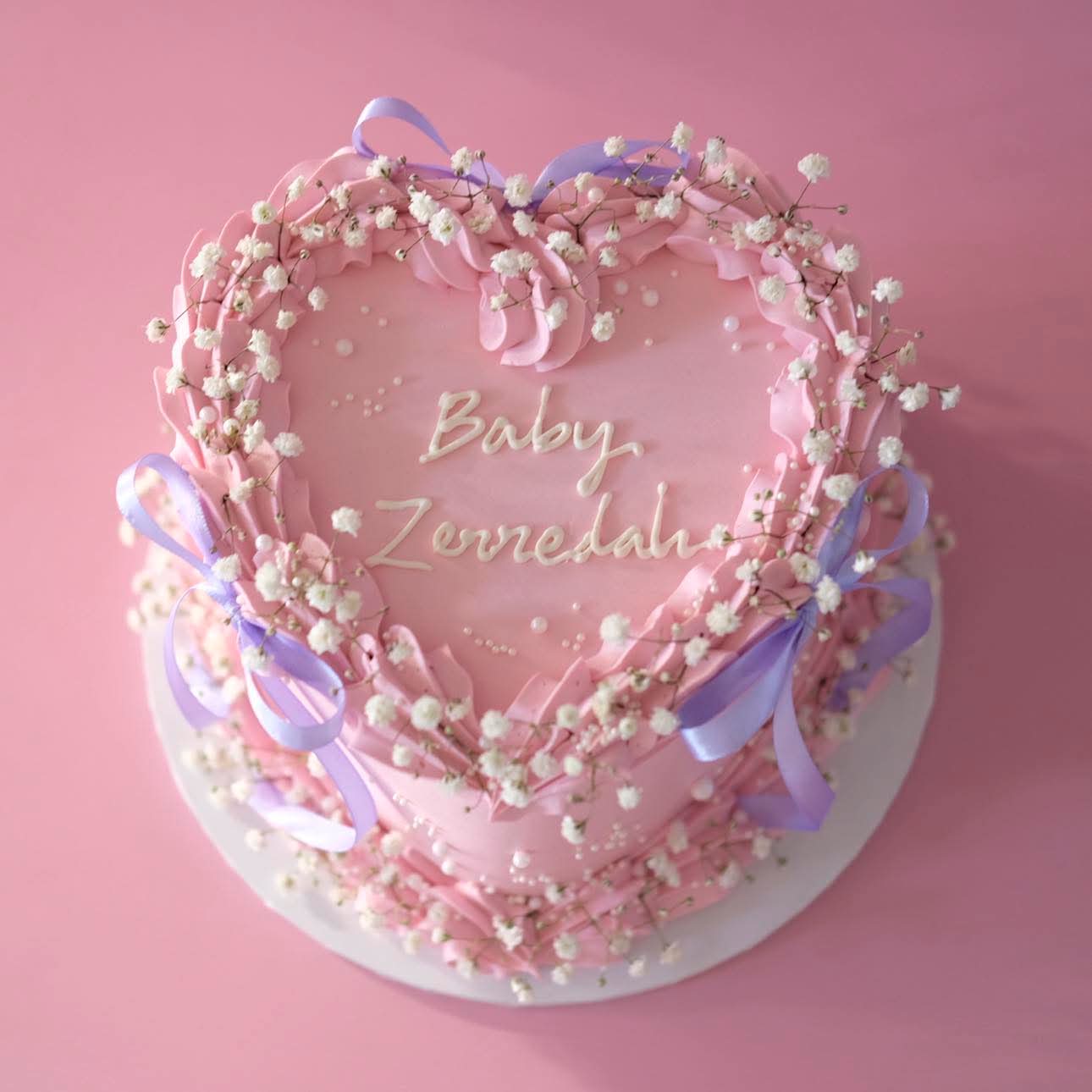 Enchanted Heart Coquette Vintage Cake | Baby Breaths