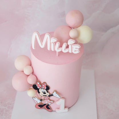 Minnie Mouse & Balloons | Round Cake