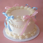 Gender Reveal Coquette Bow Vintage Cake
