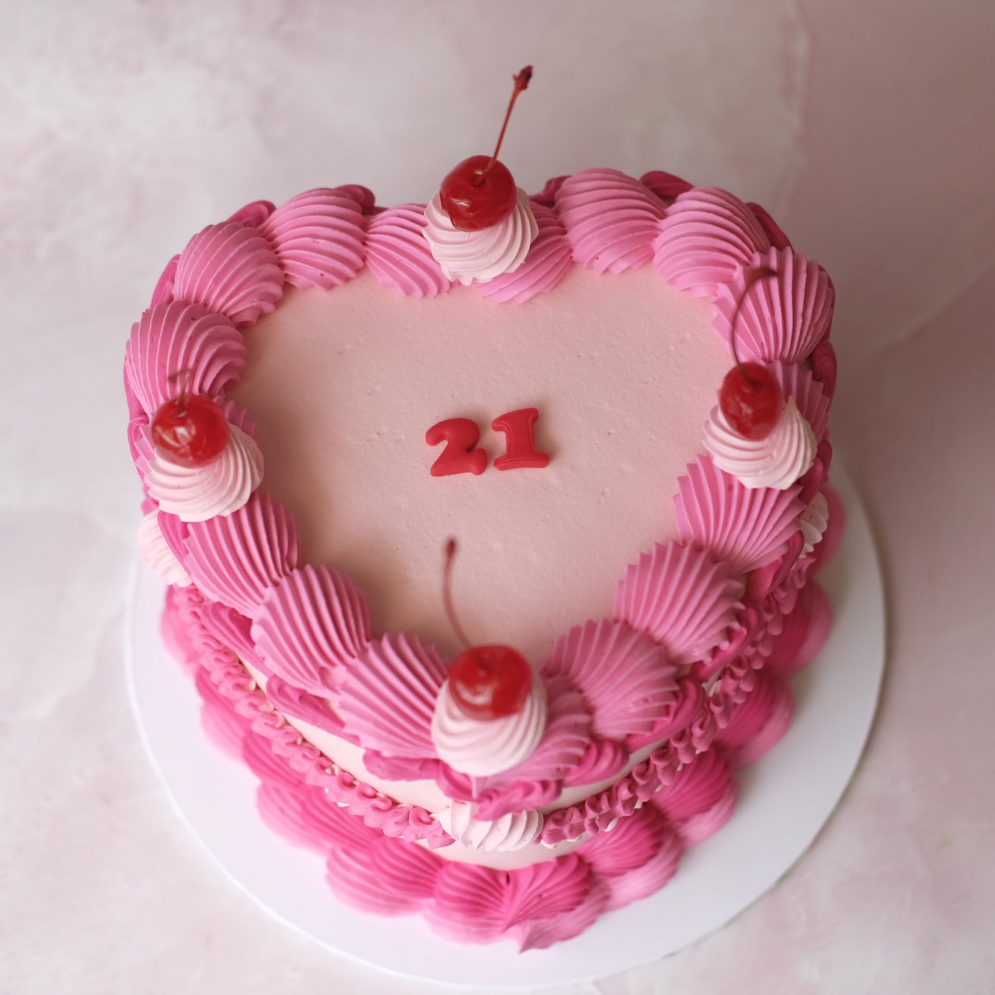 Vintage Heart Cake | Cherries