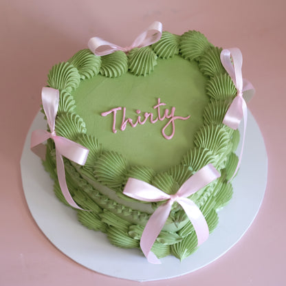 Monochrome Vintage Heart & Coquette Cake