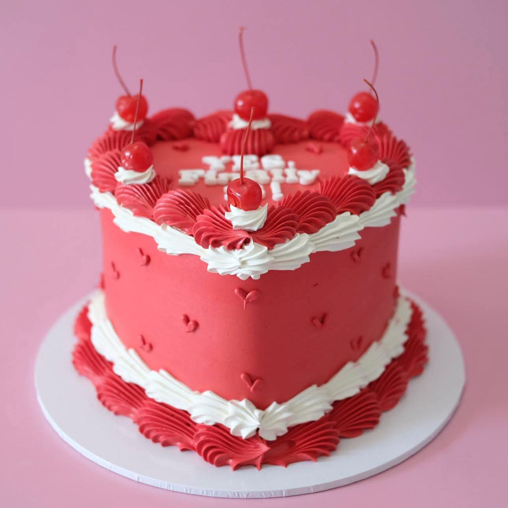 Vintage Heart Cake | Mini Hearts & Cherries
