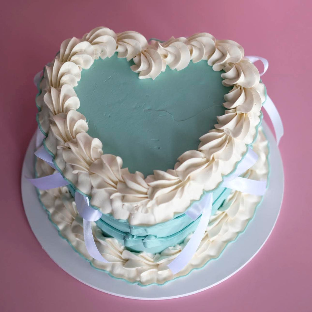 Vintage Heart Cake | Ribbon Ruffle Coquette