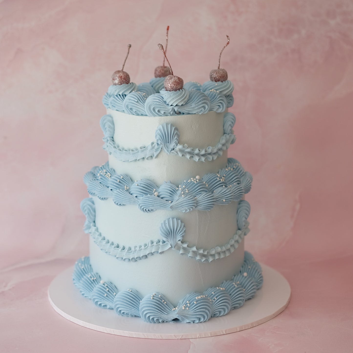 2 Tier Vintage Heart Cake