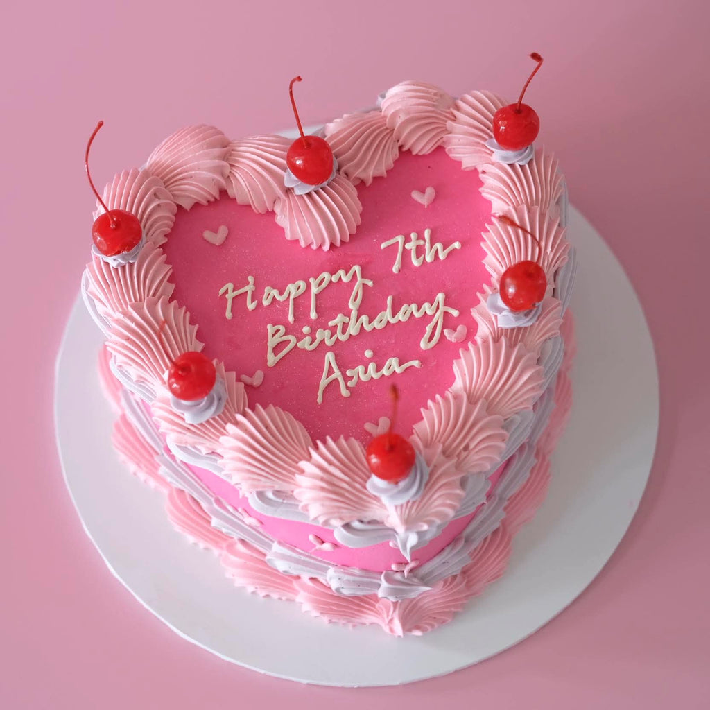 Vintage Heart Cake | Mini Hearts & Cherries