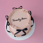 Coquette Bow Round Vintage Cake