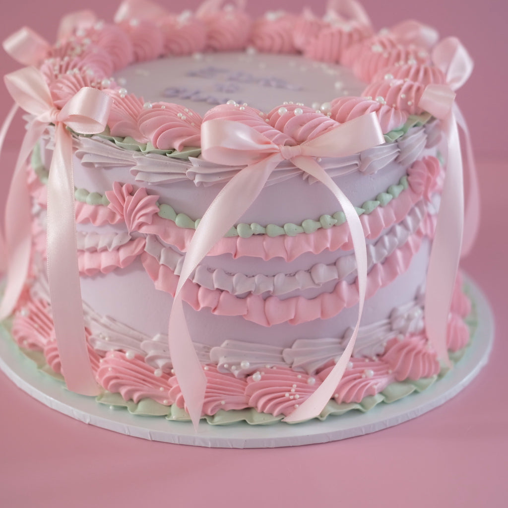 Vintage Round Cake | Whimsical Ruffle & Coquette