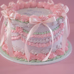 Vintage Round Cake | Whimsical Ruffle & Coquette