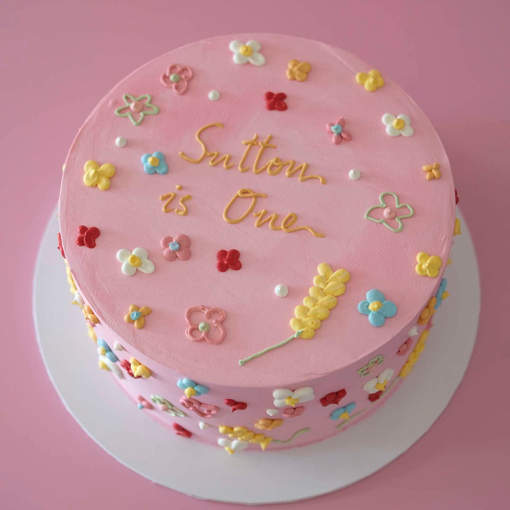 Floral Bloom Round Buttercream | Doodle Cake