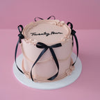 Coquette Bow Round Vintage Cake
