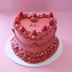 Vintage Heart Cake | Glitter Sprinkle-tastic & Fresh Raspberry