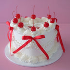 Cherries Coquette & Pearl Heart Plaque | Vintage Heart Cake