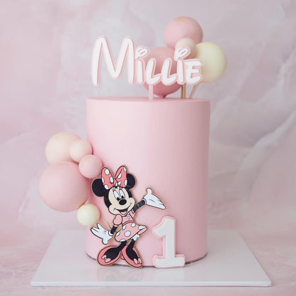 Minnie Mouse & Balloons | Round Cake