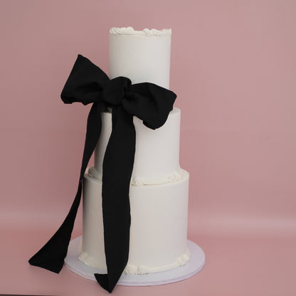 3 Tier Black Coquette Vintage Cake