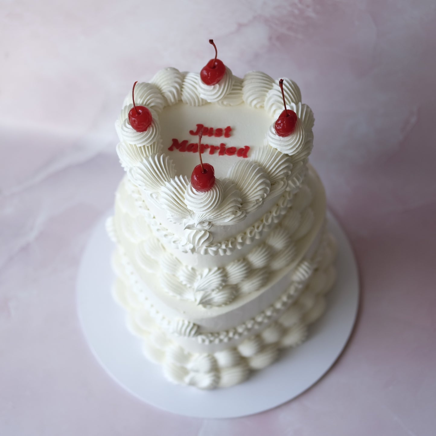 2 Tier Vintage Heart Cake