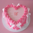 Vintage Heart Cake | Pearl White & Coquette / 2-Tone