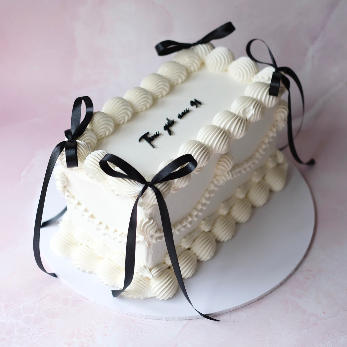 Coquette Bow Vintage Sheet Cake