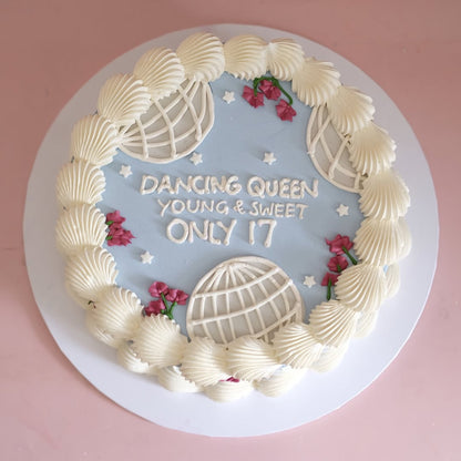 Vintage Round Cake | Dancing Queen Disco