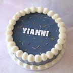 Vintage Round Retro Confetti Cake