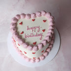 Simple Retro Heart Cake | Mini Hearts