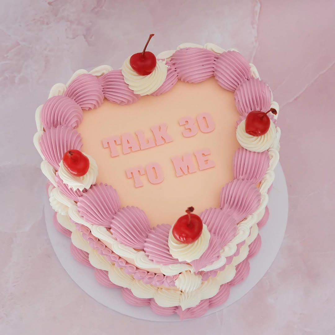 Vintage Heart Cake | Cherries
