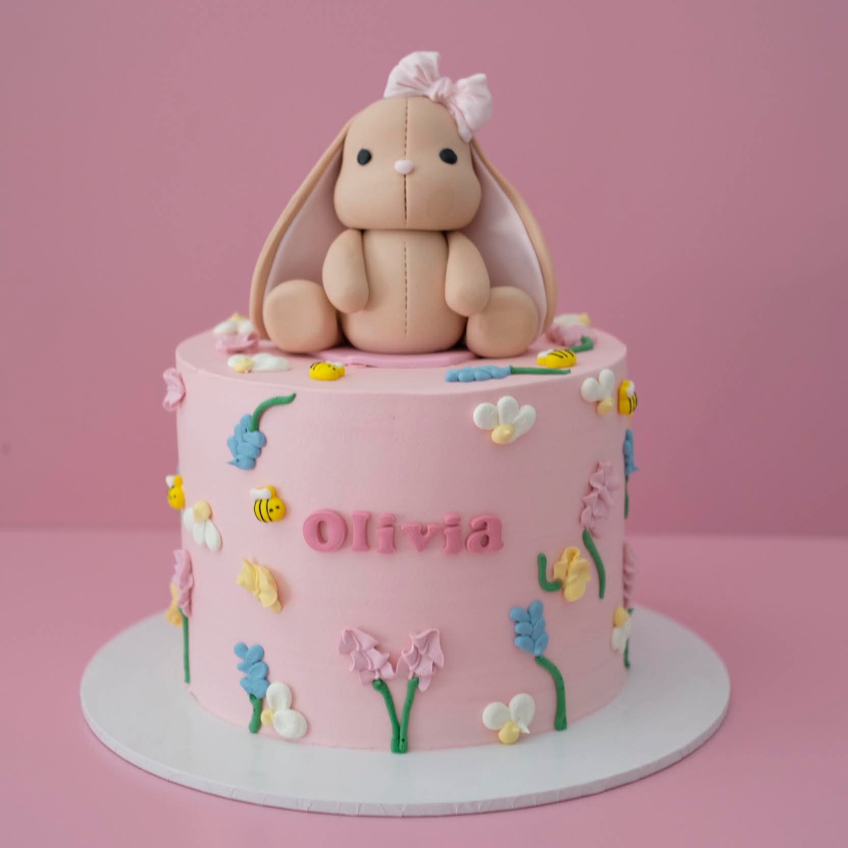 Bunny Floral Garden Cake