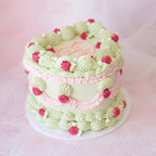 Pearl Heart Plaque & Rosette | Vintage Heart Cake