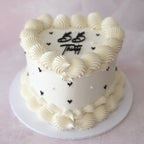 Black Mini Hearts & Pearl | Vintage Heart Cake