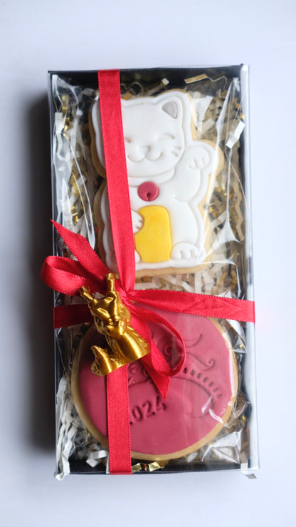 Lucky Cat & Dragon Head Sugar Cookie Gift Box