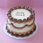 Vintage Round Cake | Pearl White Sprinkle