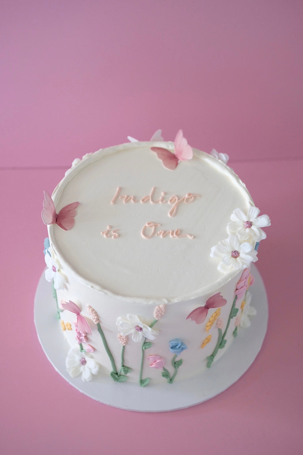 Whimsical Butterfly Garden Cake