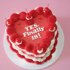 Vintage Heart Cake | Mini Hearts & Cherries