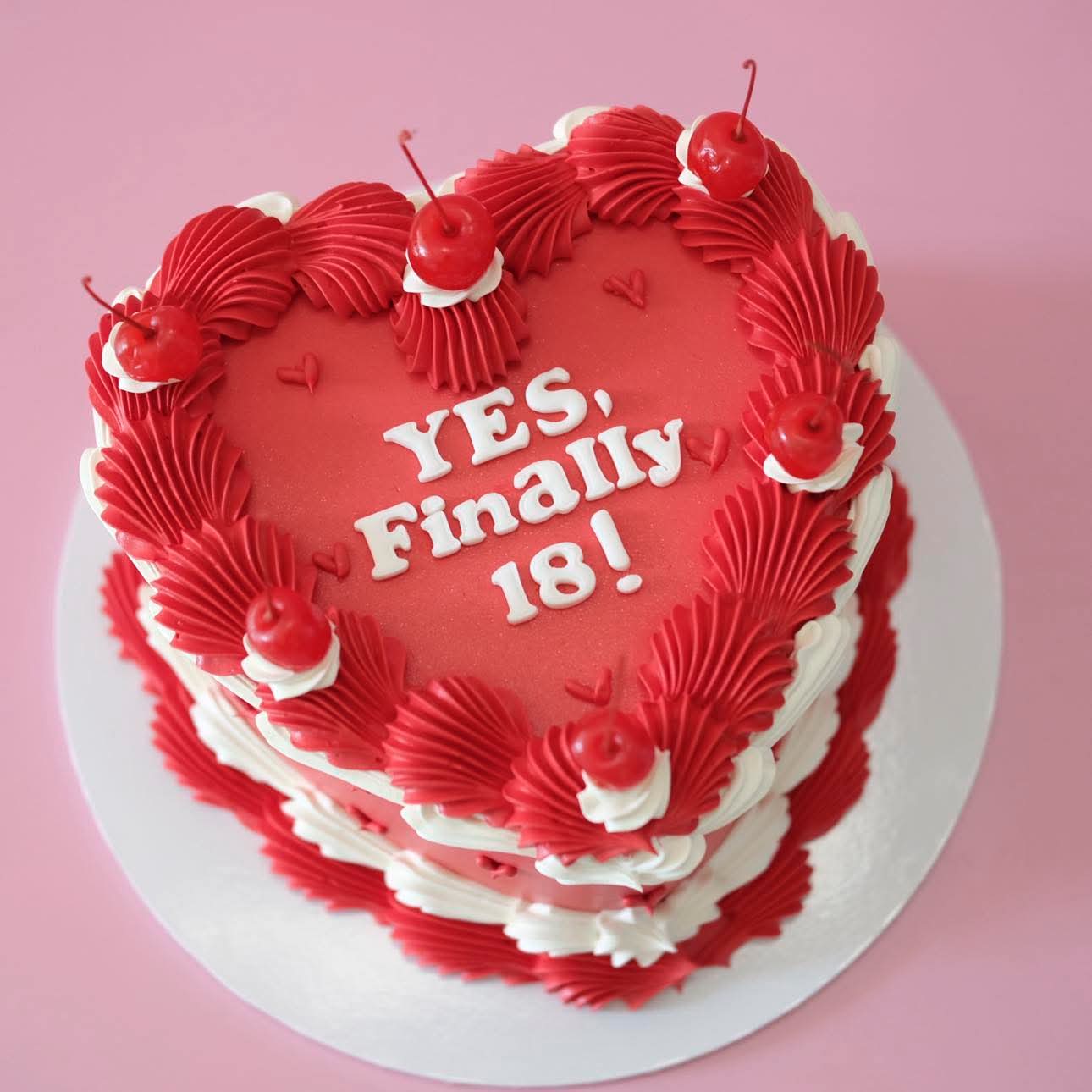 Vintage Heart Cake | Mini Hearts & Cherries