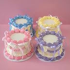 Mini Round Vintage Cake | Pearl White & Coquette