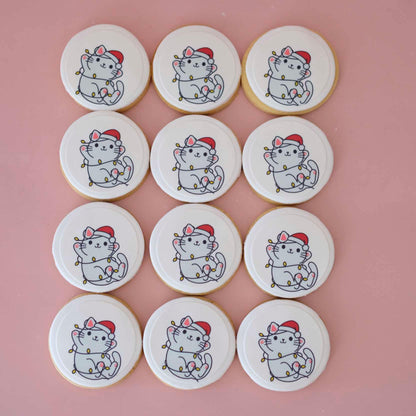 Cat-Mas | Christmas Fondant Sugar Cookies