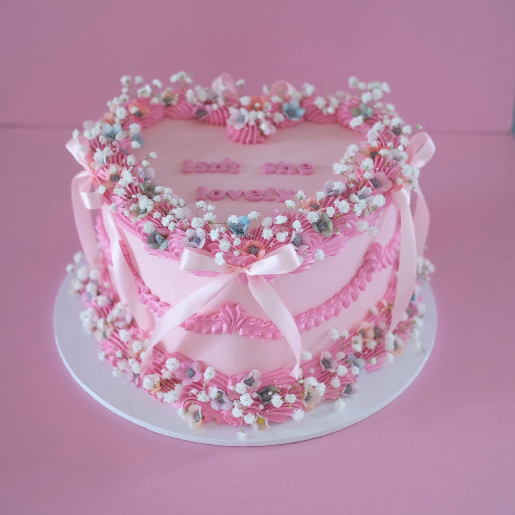 Enchanted Heart Coquette Vintage Cake