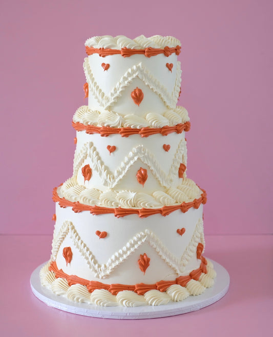 Bohemian Round Vintage Cake | 3 Tier