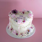 Full Bloom Enchanted Heart Coquette Vintage Cake | PUR-PINK