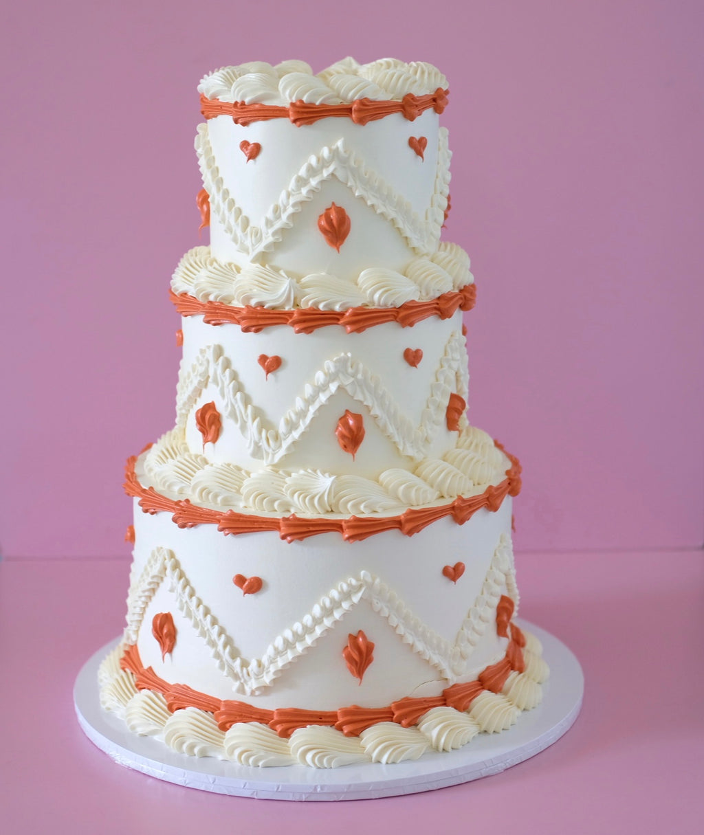 Vintage Round Cake | Bohemian | 3 Tiers