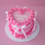 Vintage Heart Cake | Pearl White & Coquette / 3-Tone