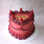 Classic Vintage Heart Cake | Cherries