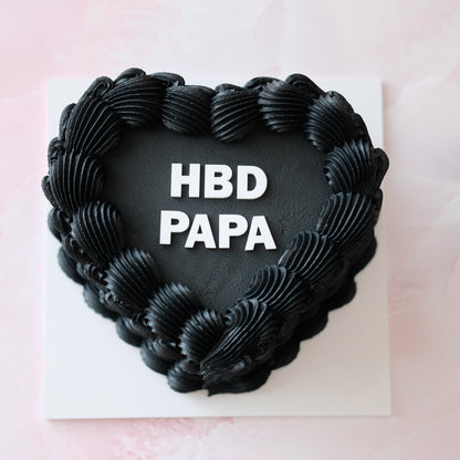 Vintage Heart Cake | Monochrome / Bold Text