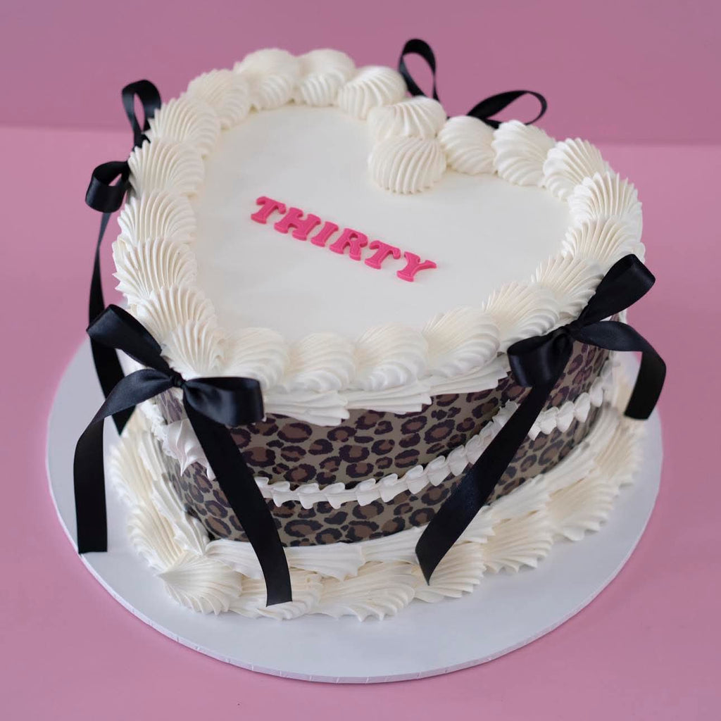 Vintage Heart Cake | Animal Print & Coquette