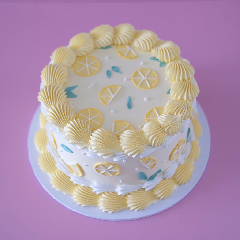Lemon Squeezy | Vintage Round Doodle Cake