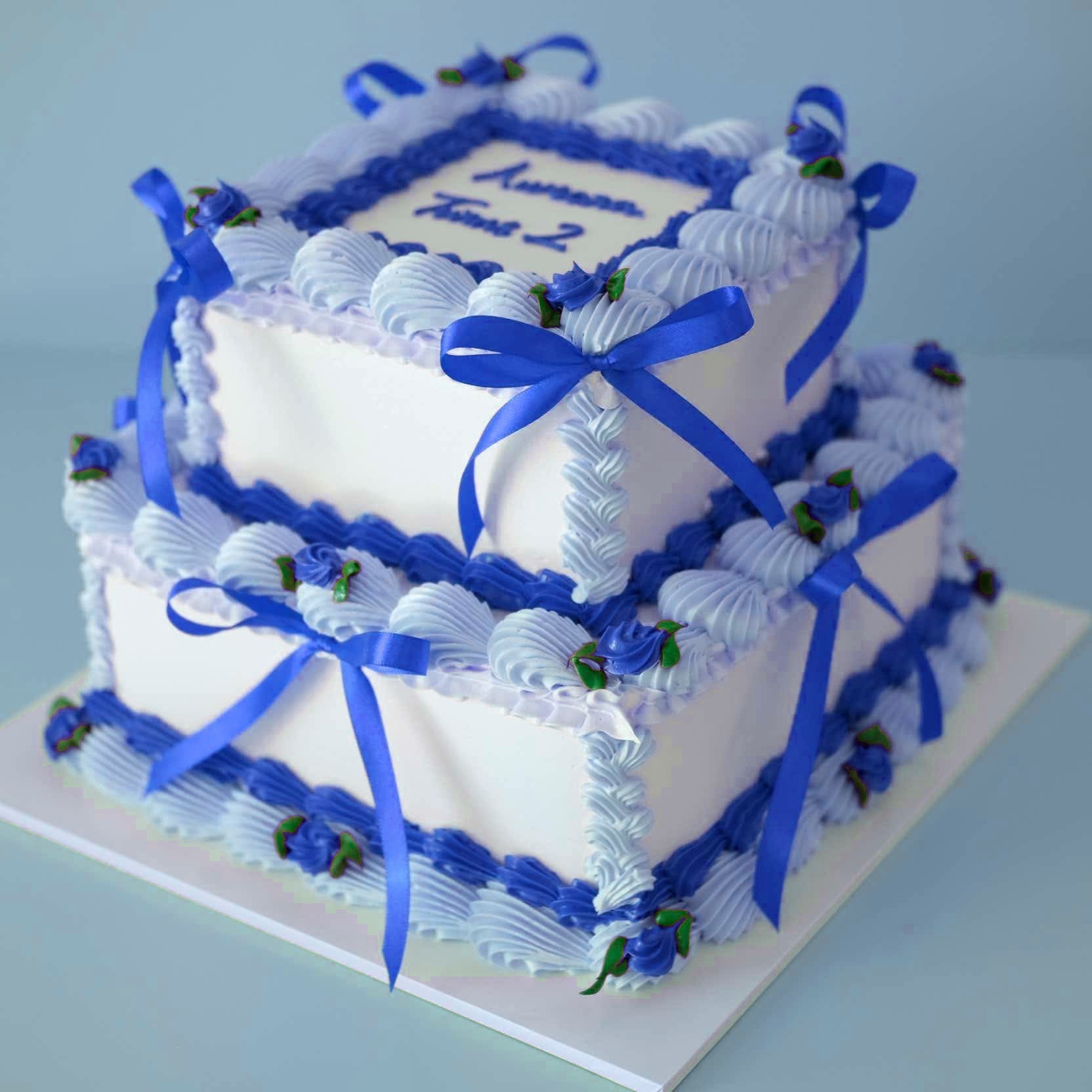 2 Tier Square Coquette Vintage Cake