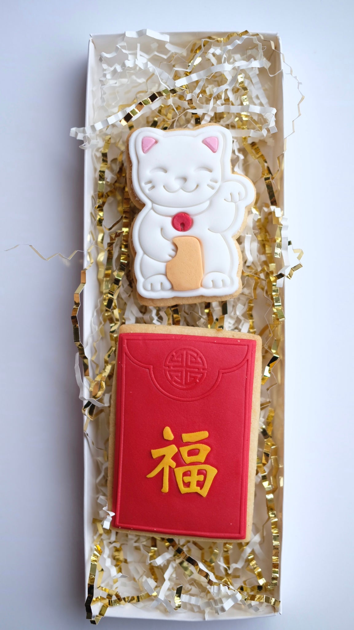 Lucky Cat & Red Envelope (Hong Bao) Sugar Cookie Gift Box