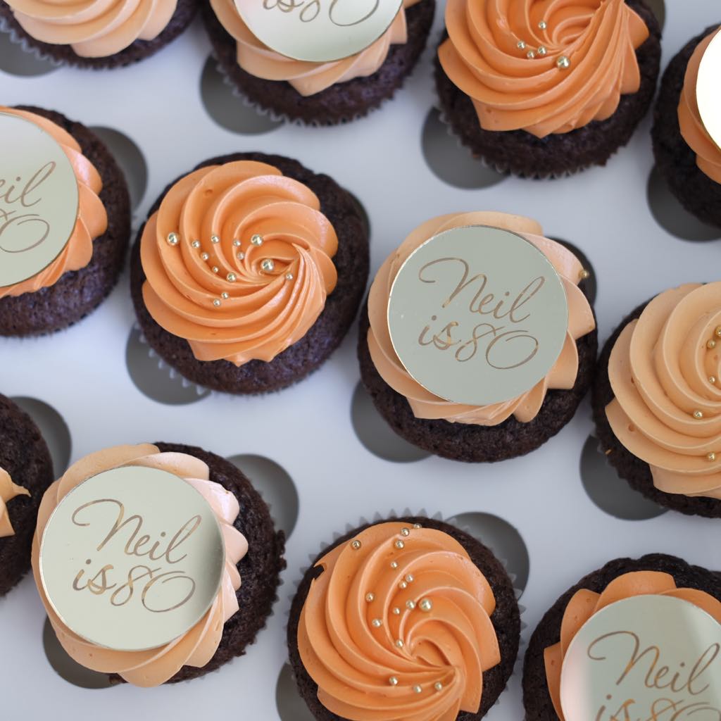 Custom Gold Topper Cupcakes | Box of 12