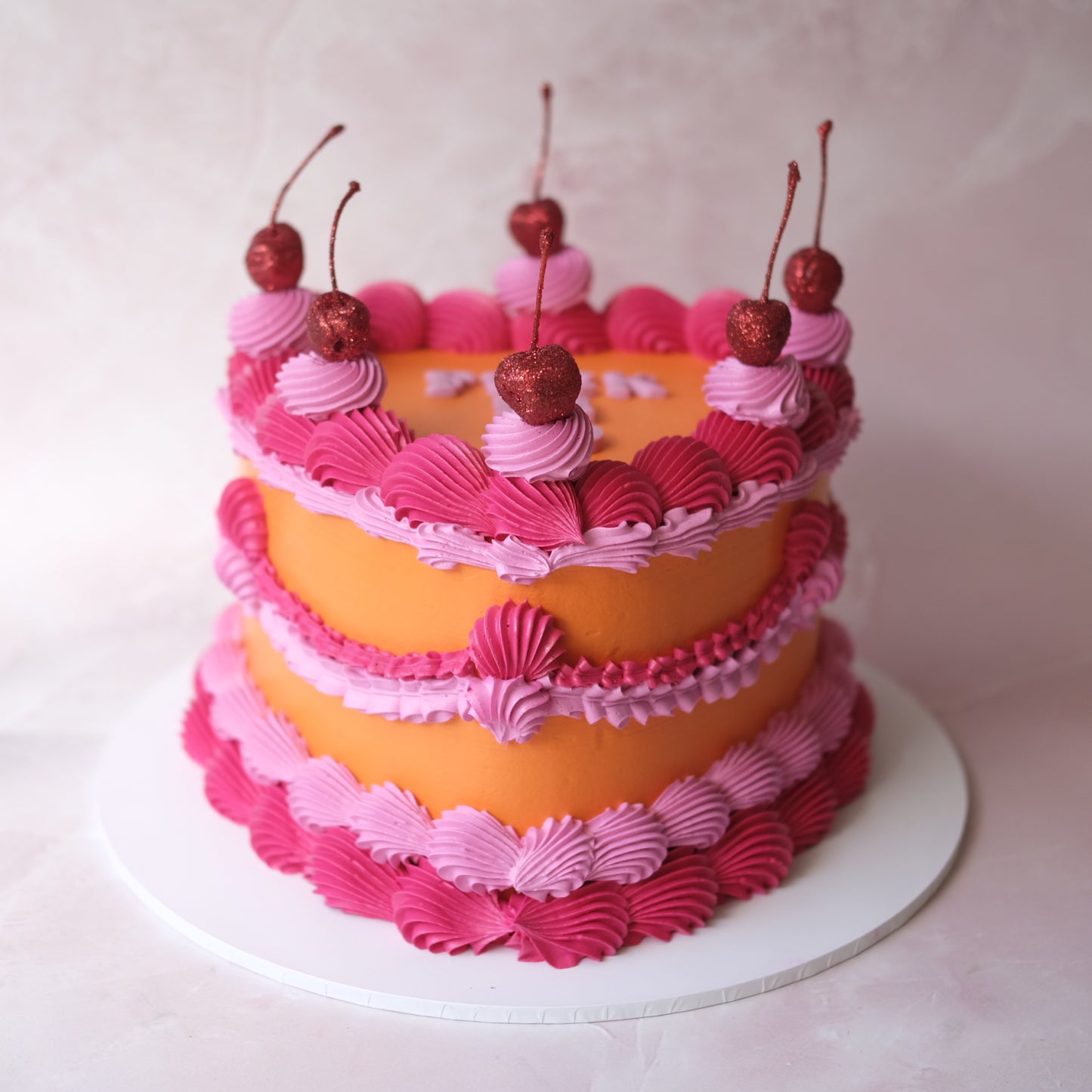 Vintage Heart Cake | Cherries